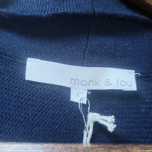 NWT Navy Long Belted Cardi, sz Medium - Picture 9 of 10